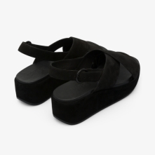 Camper Misia Platform Sandals Black - Womens Singapore MIHUMA-017